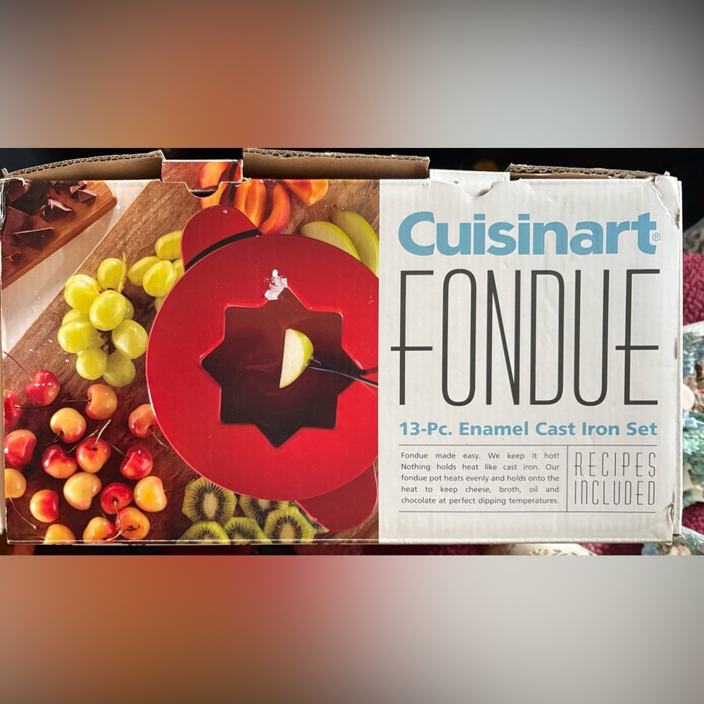 Cuisinart Red Enamel Cast Iron Fondue Set